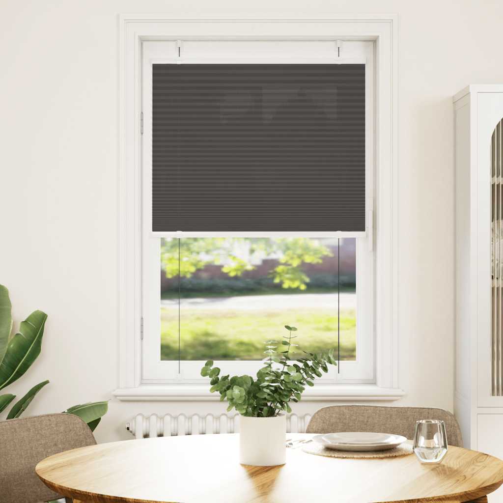 Pleated Blind Black 80x150 cm Fabric Width 79.4 cm Polyester