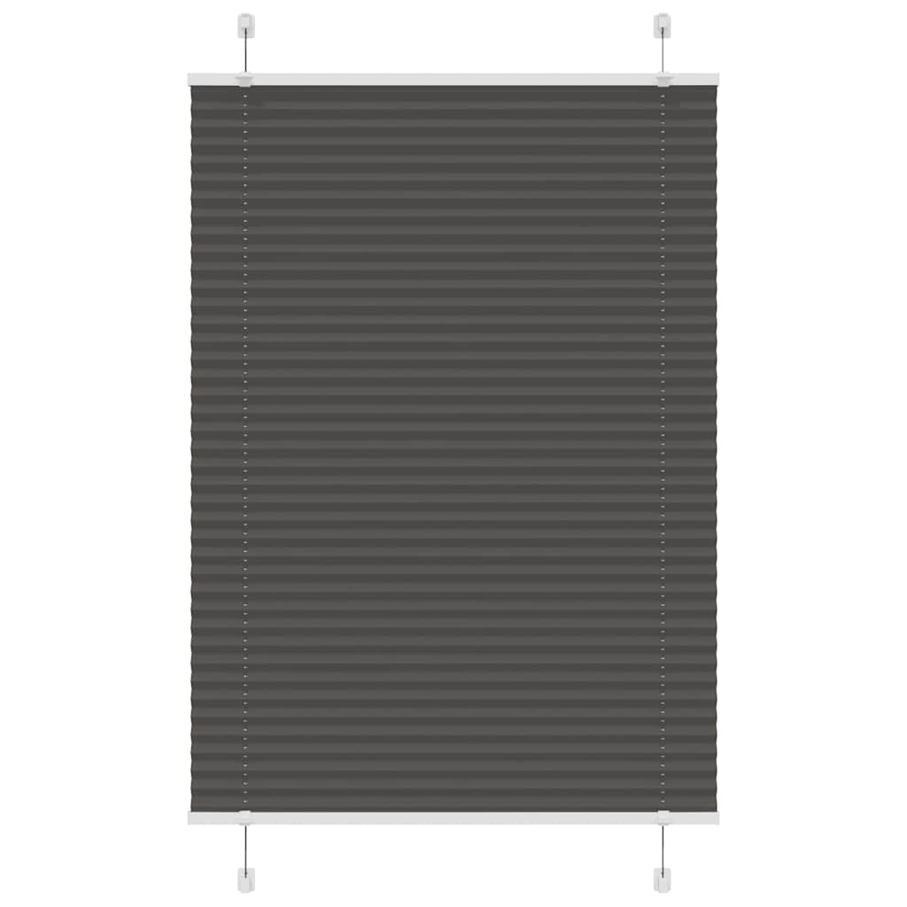 Pleated Blind Black 95x150 cm Fabric Width 94.4 cm Polyester