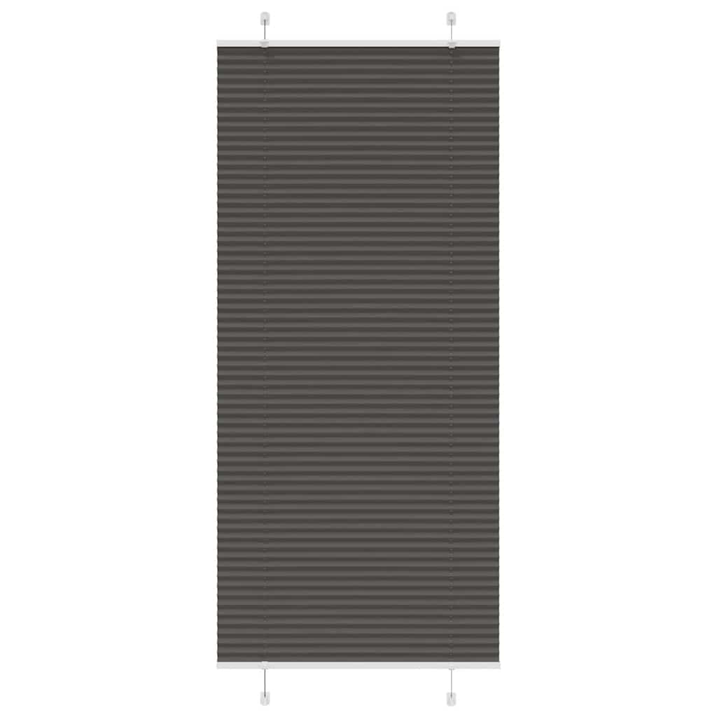 Pleated Blind Black 90x200 cm Fabric Width 89.4 cm Polyester