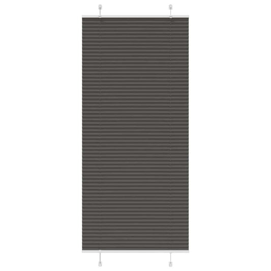 Pleated Blind Black 90x200 cm Fabric Width 89.4 cm Polyester