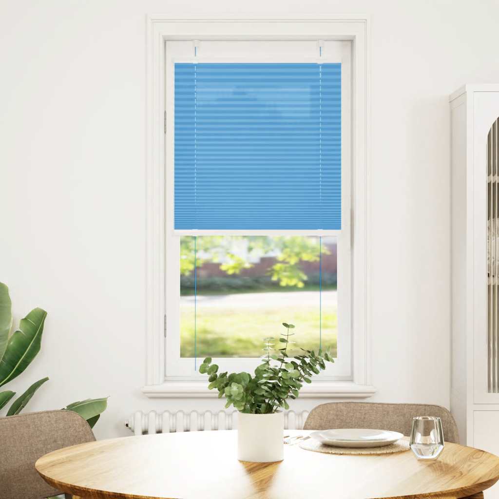 Pleated Blind Blue 60x100 cm Fabric Width 59.4 cm Polyester