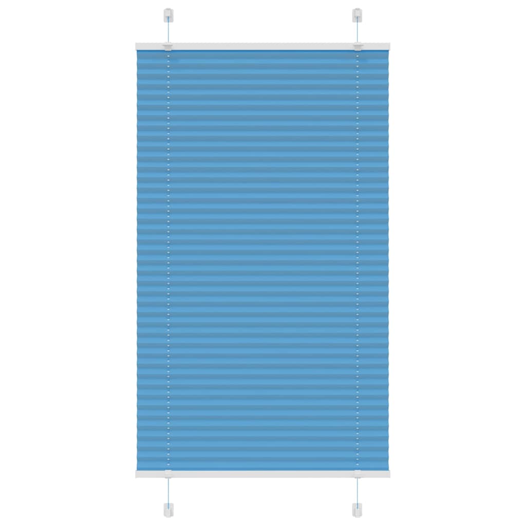 Pleated Blind Blue 80x100 cm Fabric Width 79.4 cm Polyester