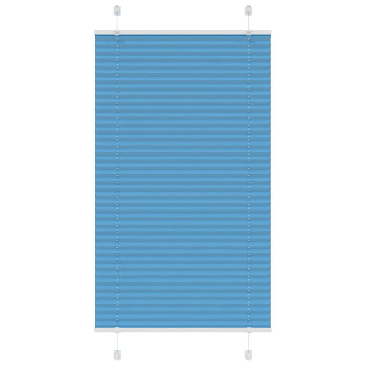 Pleated Blind Blue 80x100 cm Fabric Width 79.4 cm Polyester