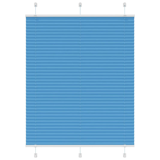 Pleated Blind Blue 105x100 cm Fabric Width 104.4 cm Polyester