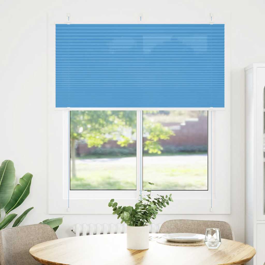 Pleated Blind Blue 115x100 cm Fabric Width 114.4 cm Polyester