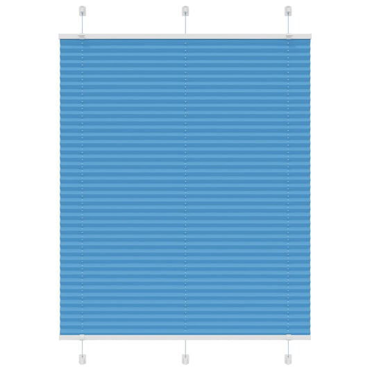Pleated Blind Blue 105x150 cm Fabric Width 104.4 cm Polyester