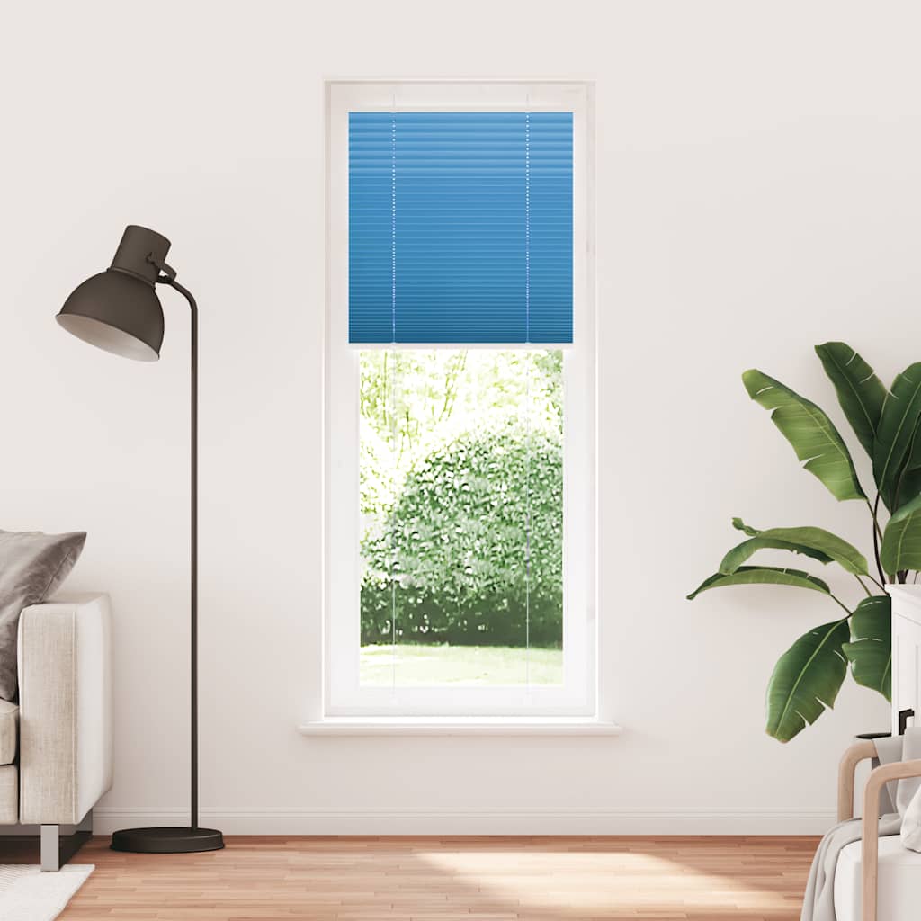 Pleated Blind Blue 70x200 cm Fabric Width 69.4 cm Polyester