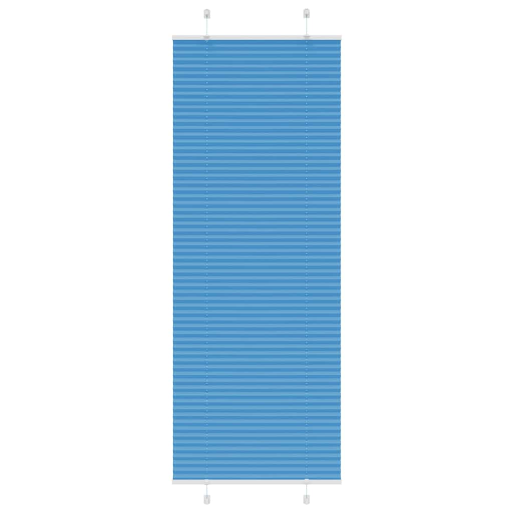 Pleated Blind Blue 75x200 cm Fabric Width 74.4 cm Polyester