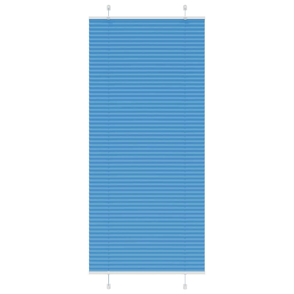 Pleated Blind Blue 85x200 cm Fabric Width 84.4 cm Polyester