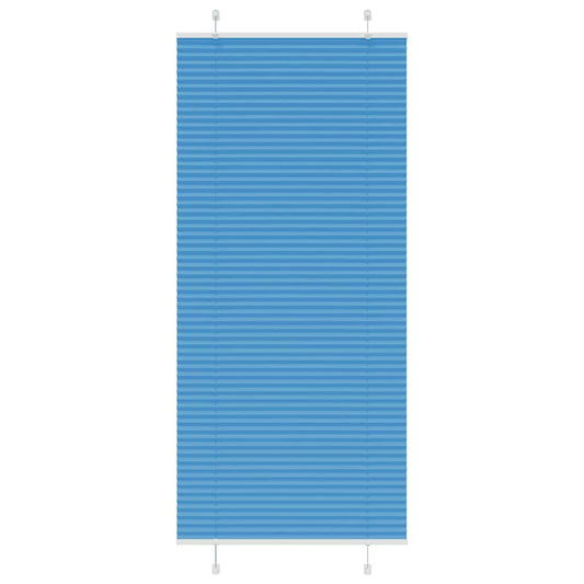 Pleated Blind Blue 85x200 cm Fabric Width 84.4 cm Polyester