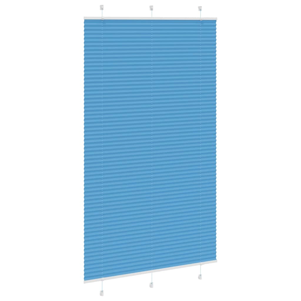 Pleated Blind Blue 115x200 cm Fabric Width 114.4 cm Polyester