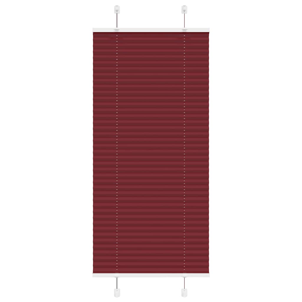 Pleated Blind Bordeaux Red 65x100 cm Fabric Width 64.4 cm Polyester