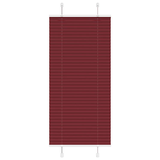 Pleated Blind Bordeaux Red 65x100 cm Fabric Width 64.4 cm Polyester