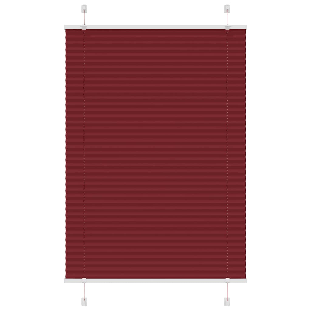 Pleated Blind Bordeaux Red 95x100 cm Fabric Width 94.4 cm Polyester