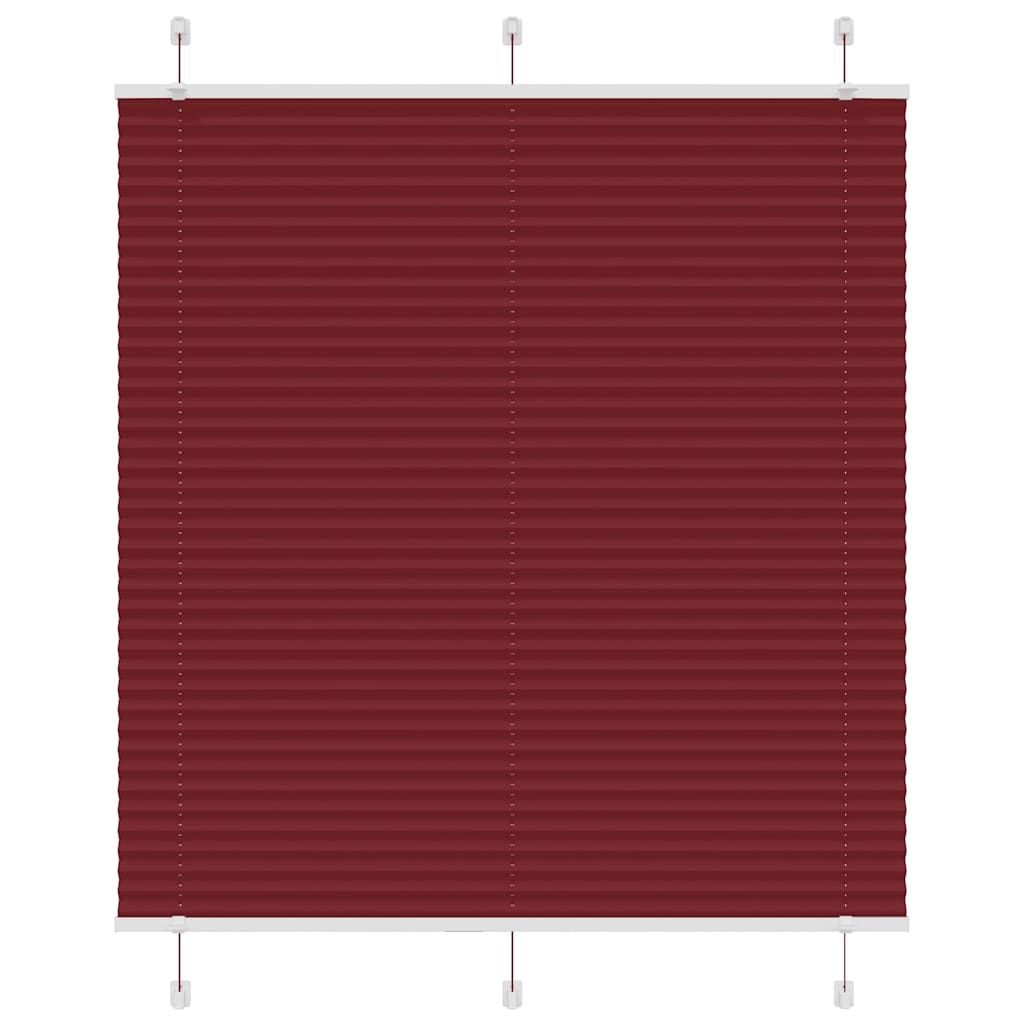 Pleated Blind Bordeaux Red 115x100 cm Fabric Width 114.4 cm Polyester