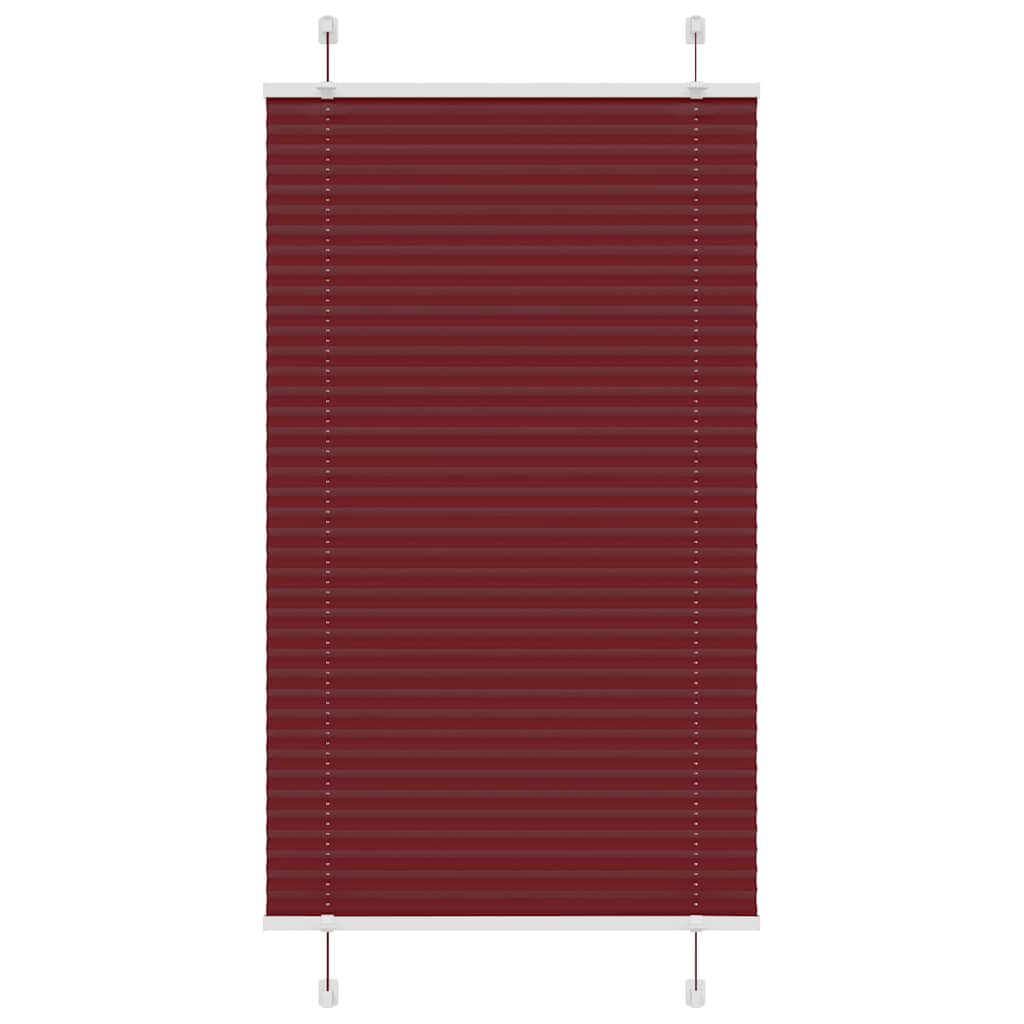 Pleated Blind Bordeaux Red 80x150 cm Fabric Width 79.4 cm Polyester