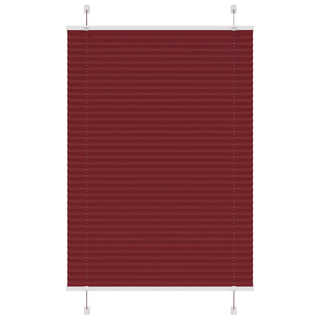 Pleated Blind Bordeaux Red 100x150 cm Fabric Width 99.4 cm Polyester