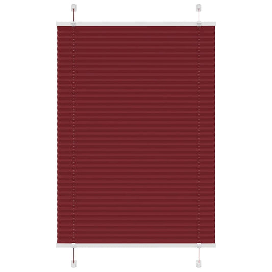 Pleated Blind Bordeaux Red 100x150 cm Fabric Width 99.4 cm Polyester