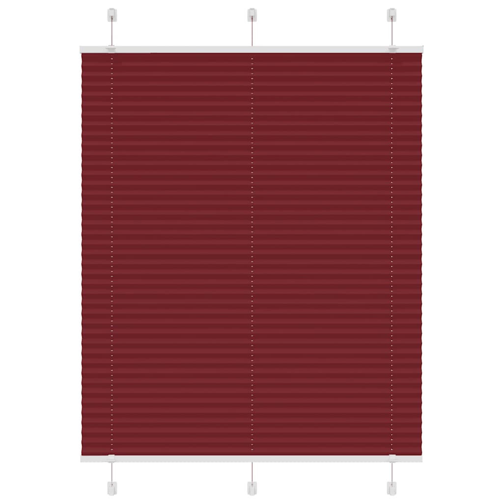 Pleated Blind Bordeaux Red 105x150 cm Fabric Width 104.4 cm Polyester