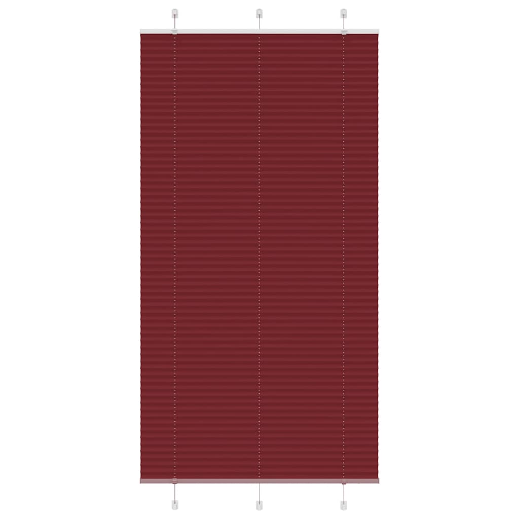 Pleated Blind Bordeaux Red 110x200 cm Fabric Width 109.4 cm Polyester
