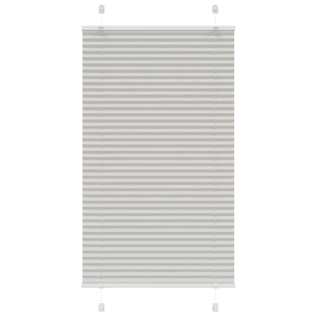Pleated Blind Light Grey 80x100 cm Fabric Width 79.4 cm Polyester
