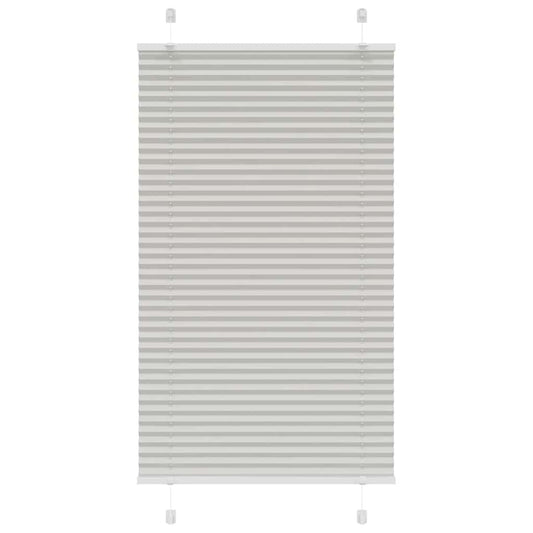 Pleated Blind Light Grey 80x100 cm Fabric Width 79.4 cm Polyester
