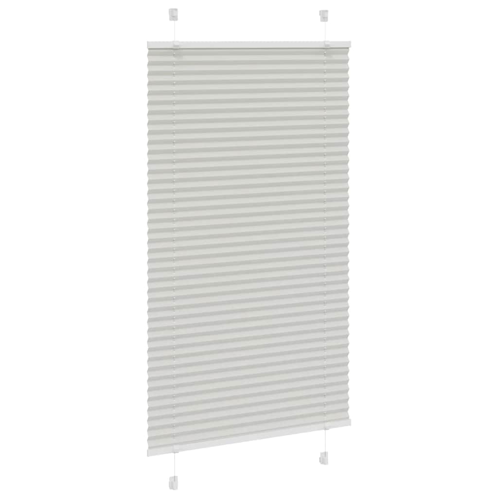 Pleated Blind Light Grey 80x100 cm Fabric Width 79.4 cm Polyester