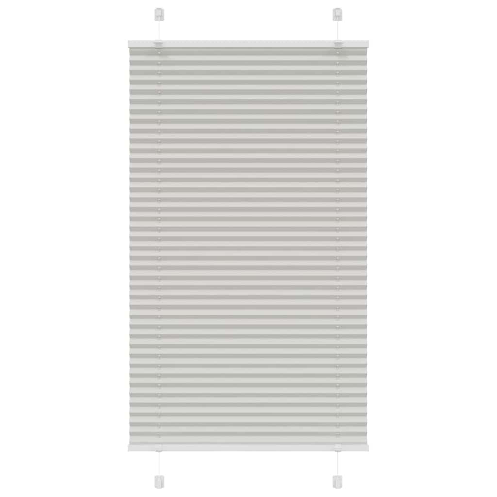 Pleated Blind Light Grey 75x150 cm Fabric Width 74.4 cm Polyester