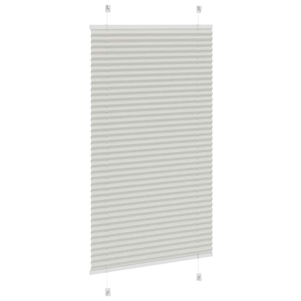 Pleated Blind Light Grey 80x150 cm Fabric Width 79.4 cm Polyester