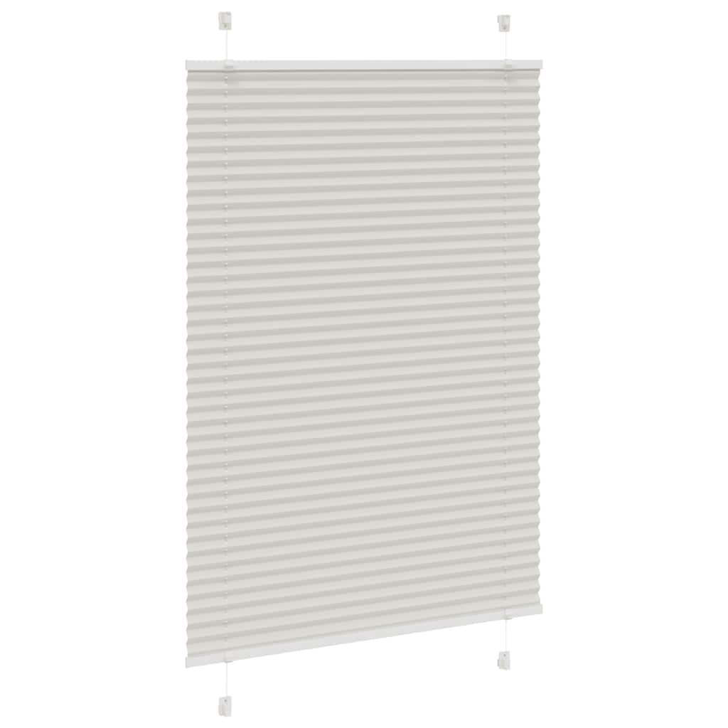 Pleated Blind Light Grey 85x150 cm Fabric Width 84.4 cm Polyester