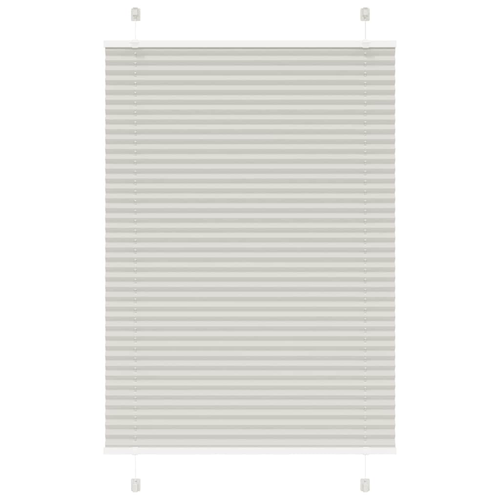 Pleated Blind Light Grey 100x150 cm Fabric Width 99.4 cm Polyester