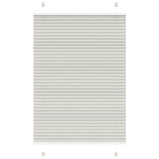 Pleated Blind Light Grey 100x150 cm Fabric Width 99.4 cm Polyester
