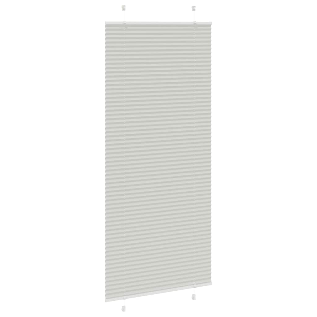 Pleated Blind Light Grey 85x200 cm Fabric Width 84.4 cm Polyester