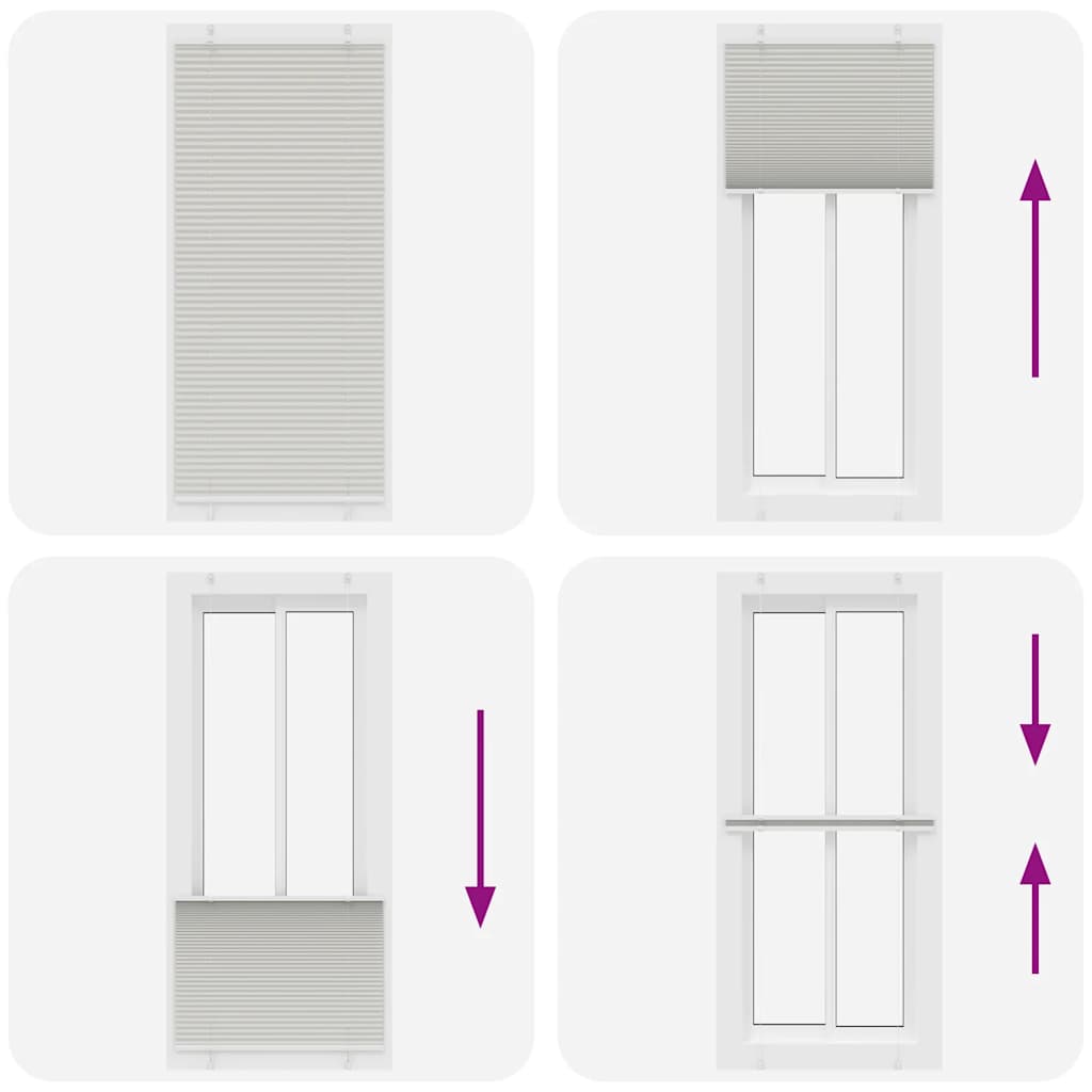 Pleated Blind Light Grey 85x200 cm Fabric Width 84.4 cm Polyester