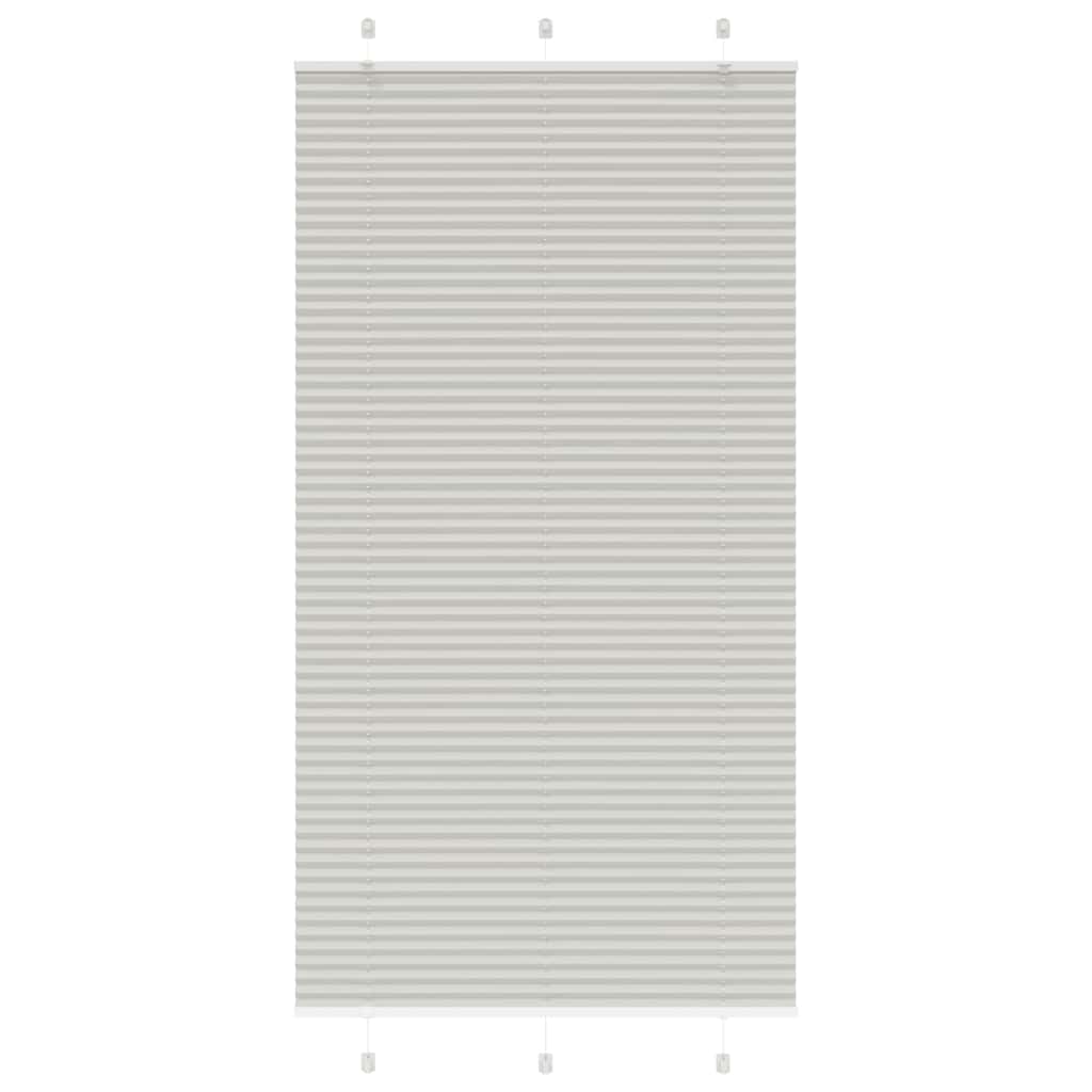 Pleated Blind Light Grey 105x200 cm Fabric Width 104.4 cm Polyester