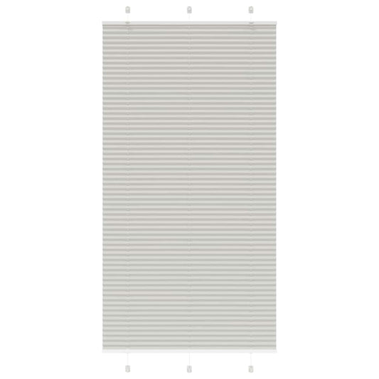 Pleated Blind Light Grey 105x200 cm Fabric Width 104.4 cm Polyester