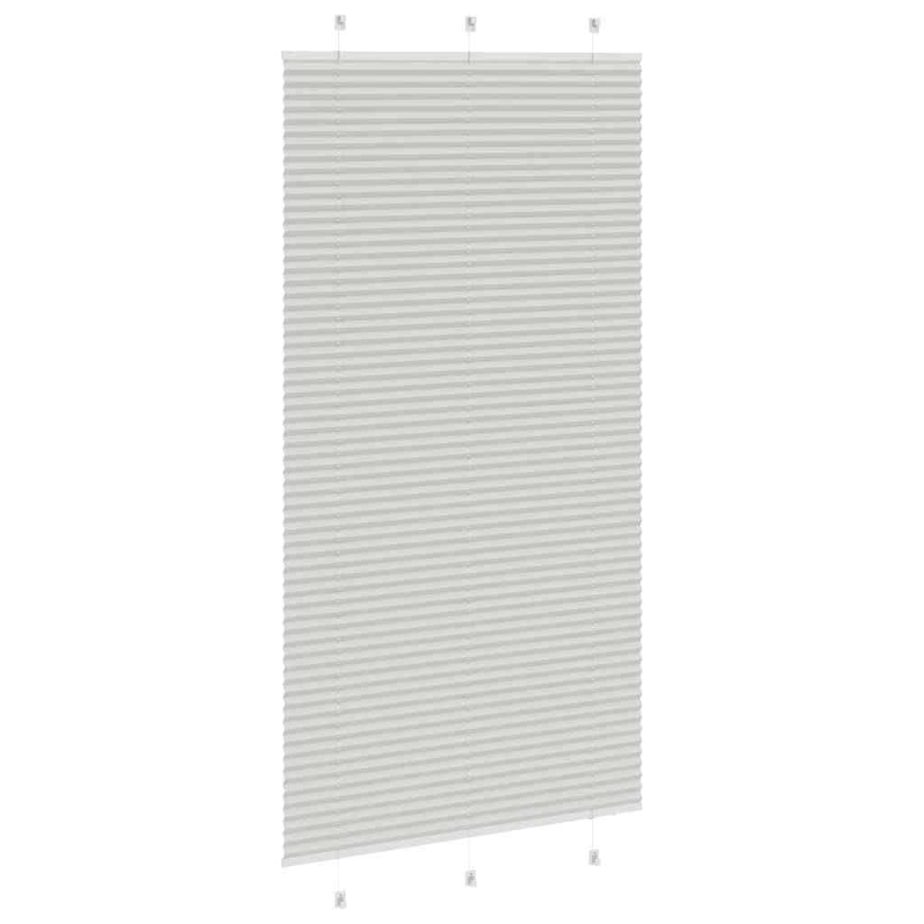 Pleated Blind Light Grey 105x200 cm Fabric Width 104.4 cm Polyester