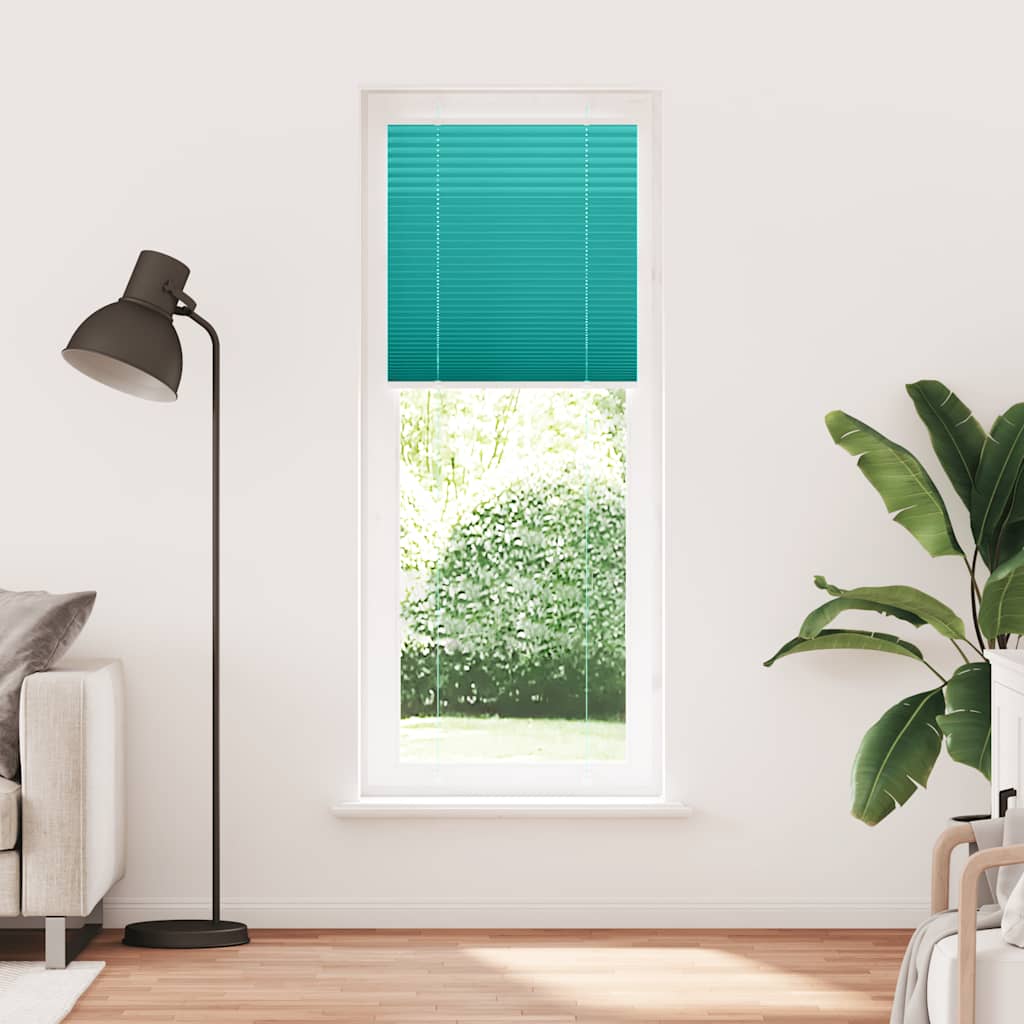 Pleated Blind Petrol Green 80x200 cm Fabric Width 79.4 cm Polyester