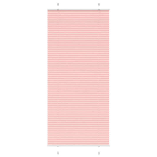 Pleated Blind Pink 85x200 cm Fabric Width 84.4 cm Polyester