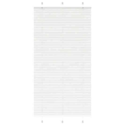 Pleated Blind White 105x200 cm Fabric Width 104.4 cm Polyester