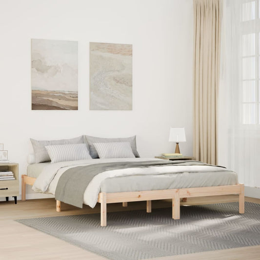 Extra Long Bed Frame without Mattress 160x210 cm Solid Wood Pine