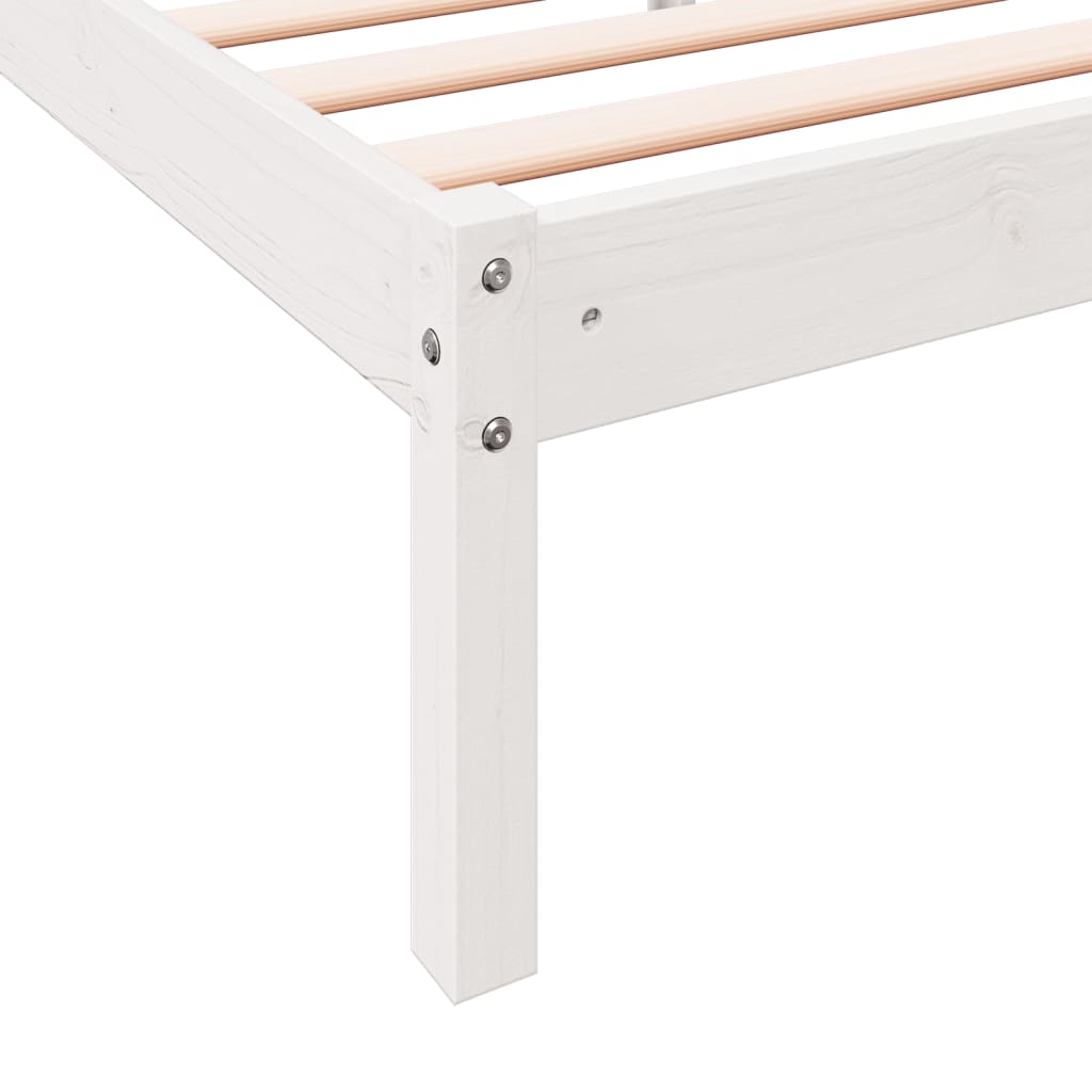 Extra Long Bed Frame without Mattress White 140x220 cm Solid Wood Pine