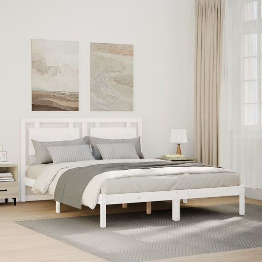 Extra Long Bed Frame without Mattress White 160x210 cm Solid Wood