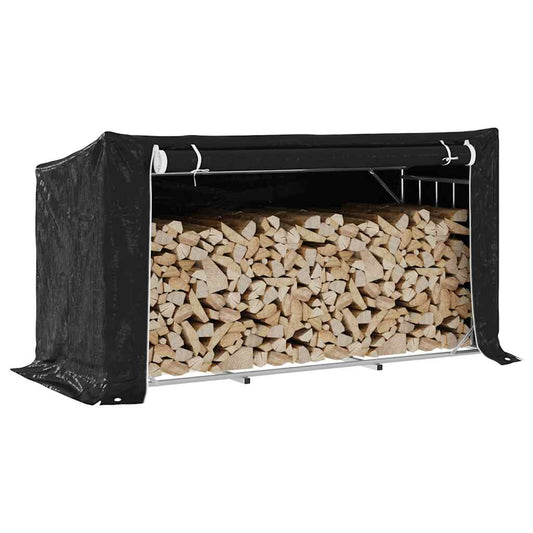 Firewood Rack with Rain Cover 200.5x80.5x110.5 cm Galvanised Steel