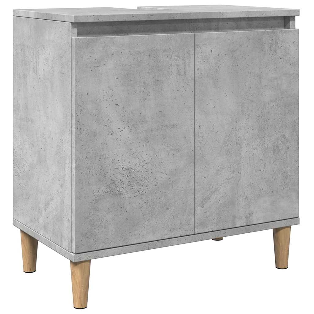 3 Piece Bathroom Furniture Set Concrete Grey Engineered Wood