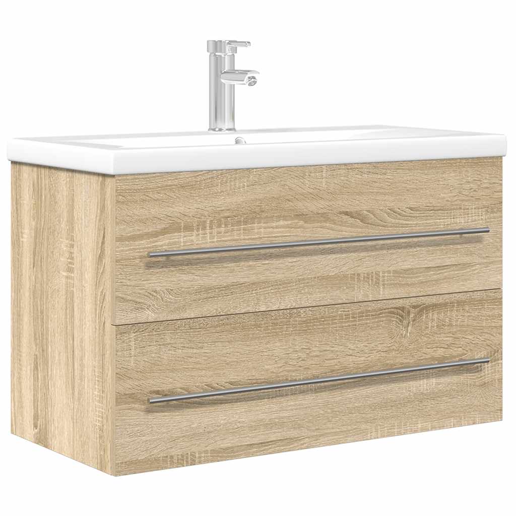 2 Piece Bathroom Furniture Set Sonoma Oak Engineered Wood