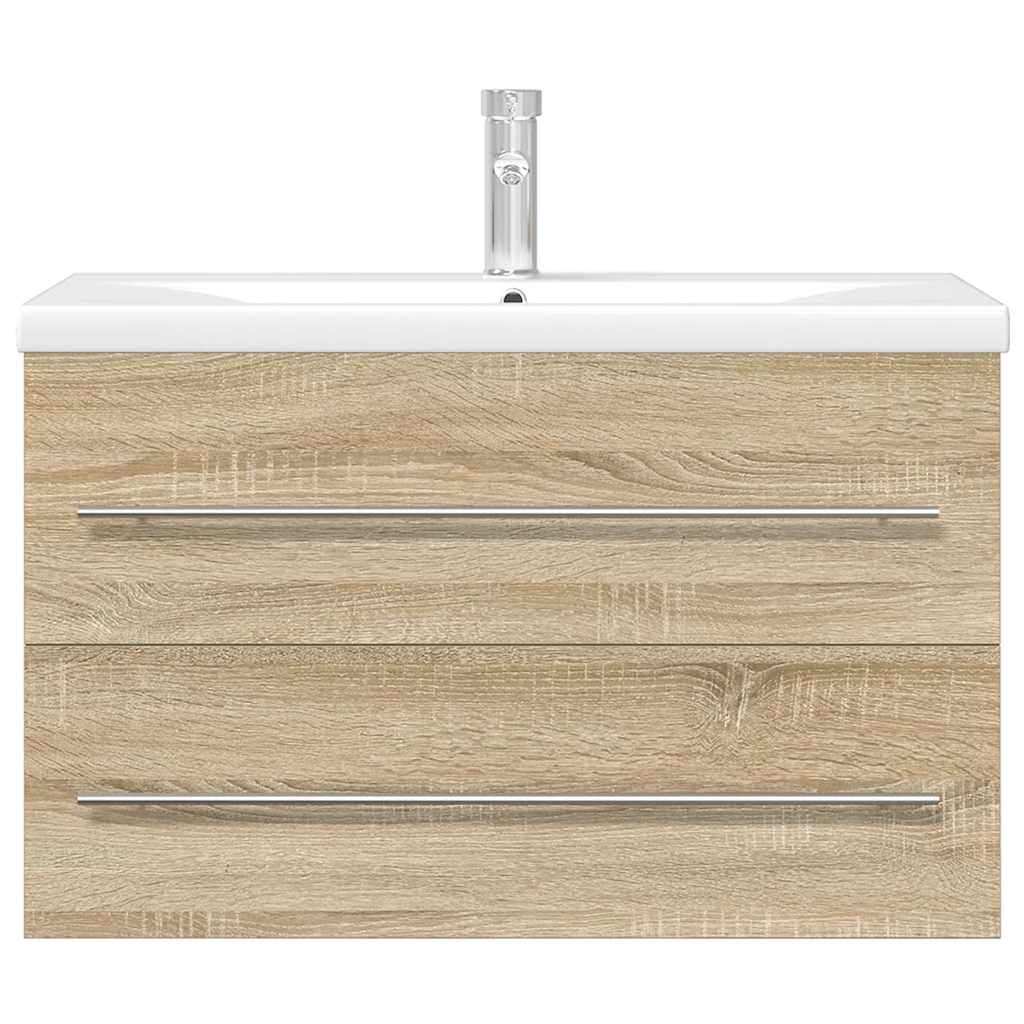 2 Piece Bathroom Furniture Set Sonoma Oak Engineered Wood