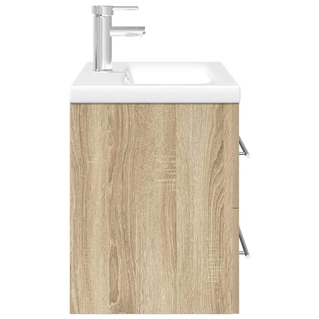 2 Piece Bathroom Furniture Set Sonoma Oak Engineered Wood
