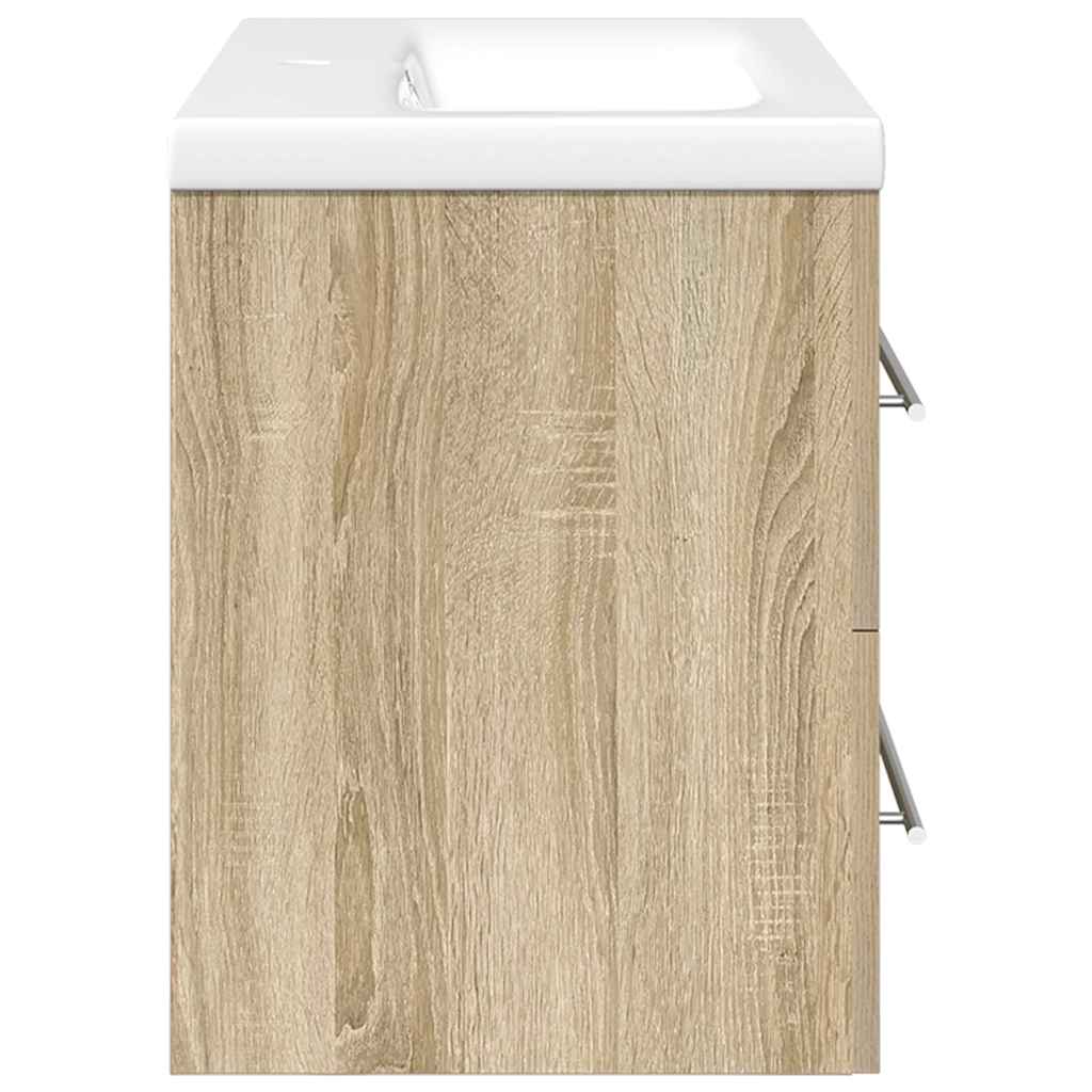 2 Piece Bathroom Furniture Set Sonoma Oak Engineered Wood
