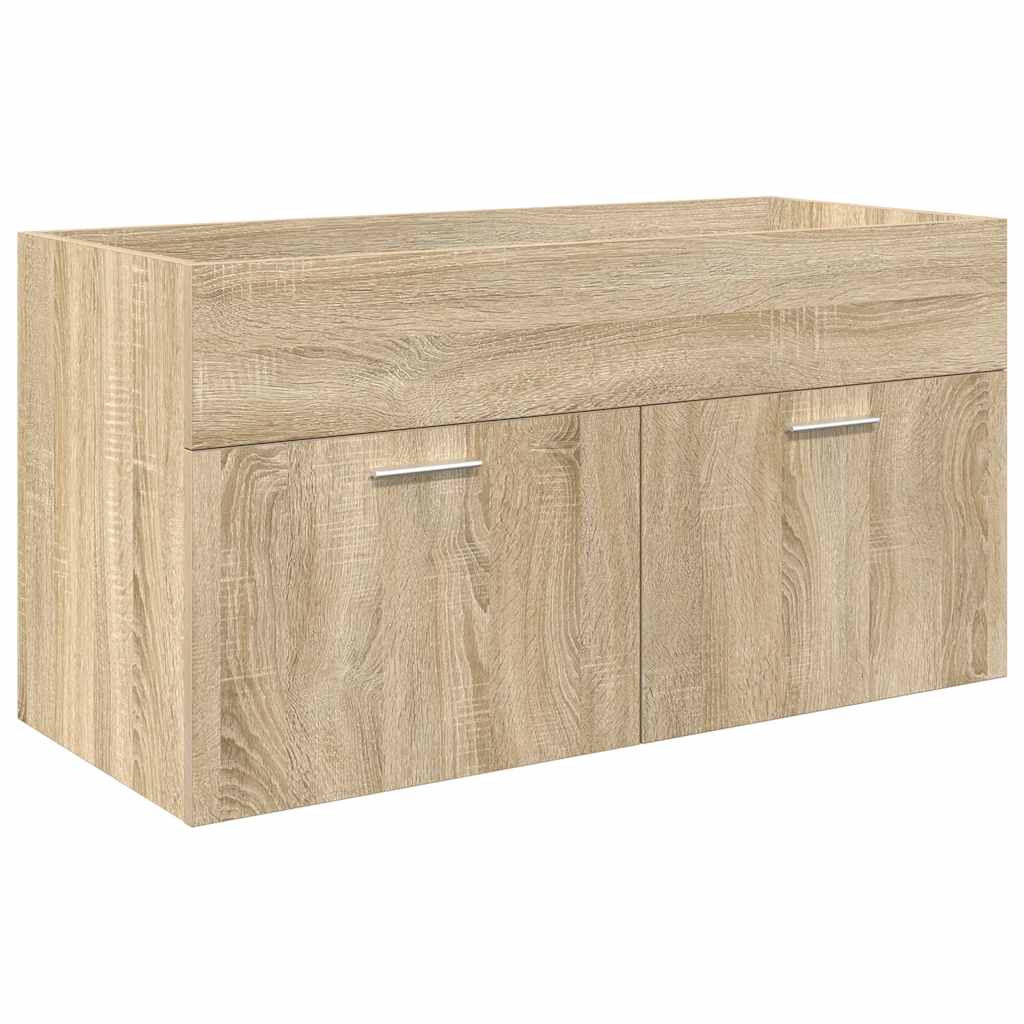 3 Piece Bathroom Furniture Set Sonoma Oak Engineered Wood